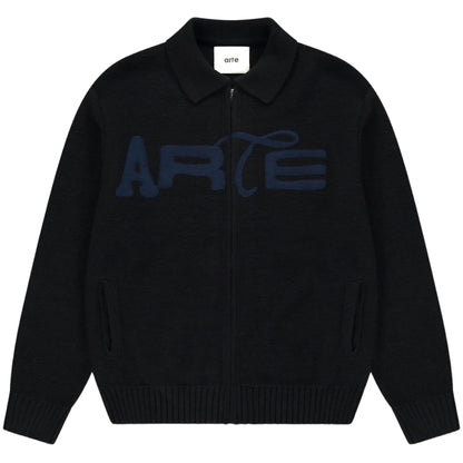 Cardigan Arte Stencil Zip Cardigan NERO
