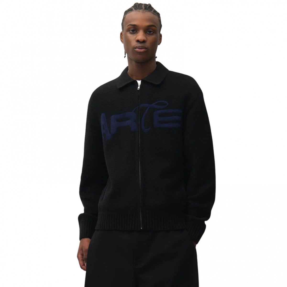 Cardigan Arte Stencil Zip Cardigan NERO