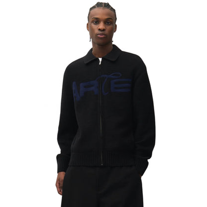 Cardigan Arte Stencil Zip Cardigan NERO