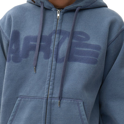 Felpa Arte Stencil Sunfade Zip Hoodie BLU NAVY