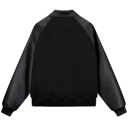 Giacca Arte Leather Varsity Jacket NERO