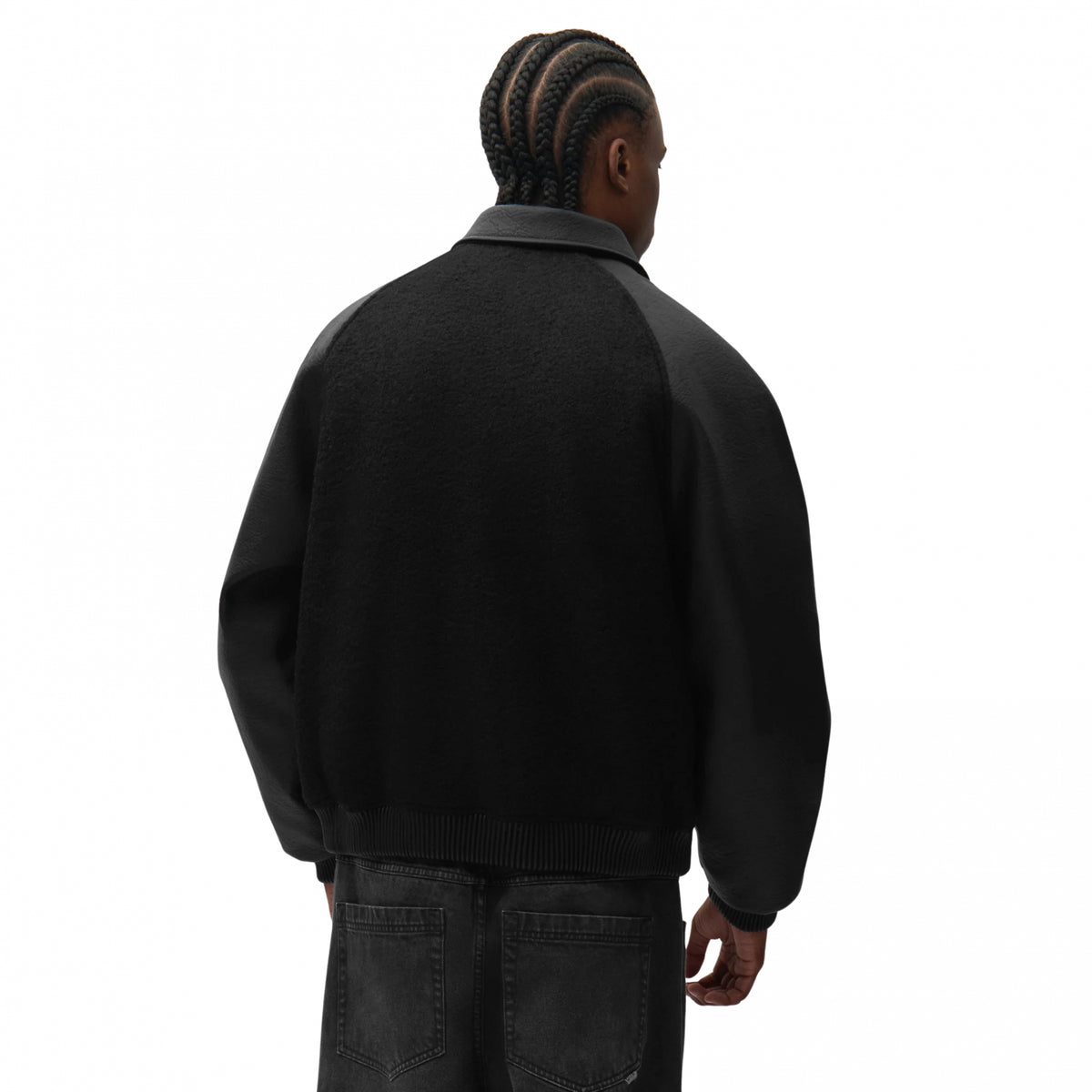 Giacca Arte Leather Varsity Jacket NERO