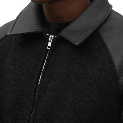 Giacca Arte Leather Varsity Jacket NERO