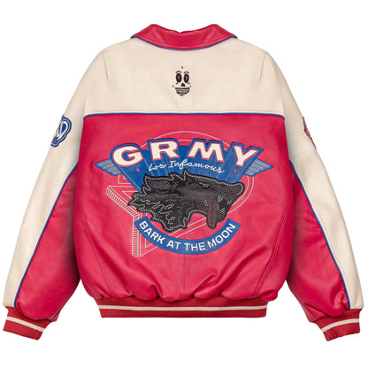 Grimey Wild One Washed PU Leather Jacket