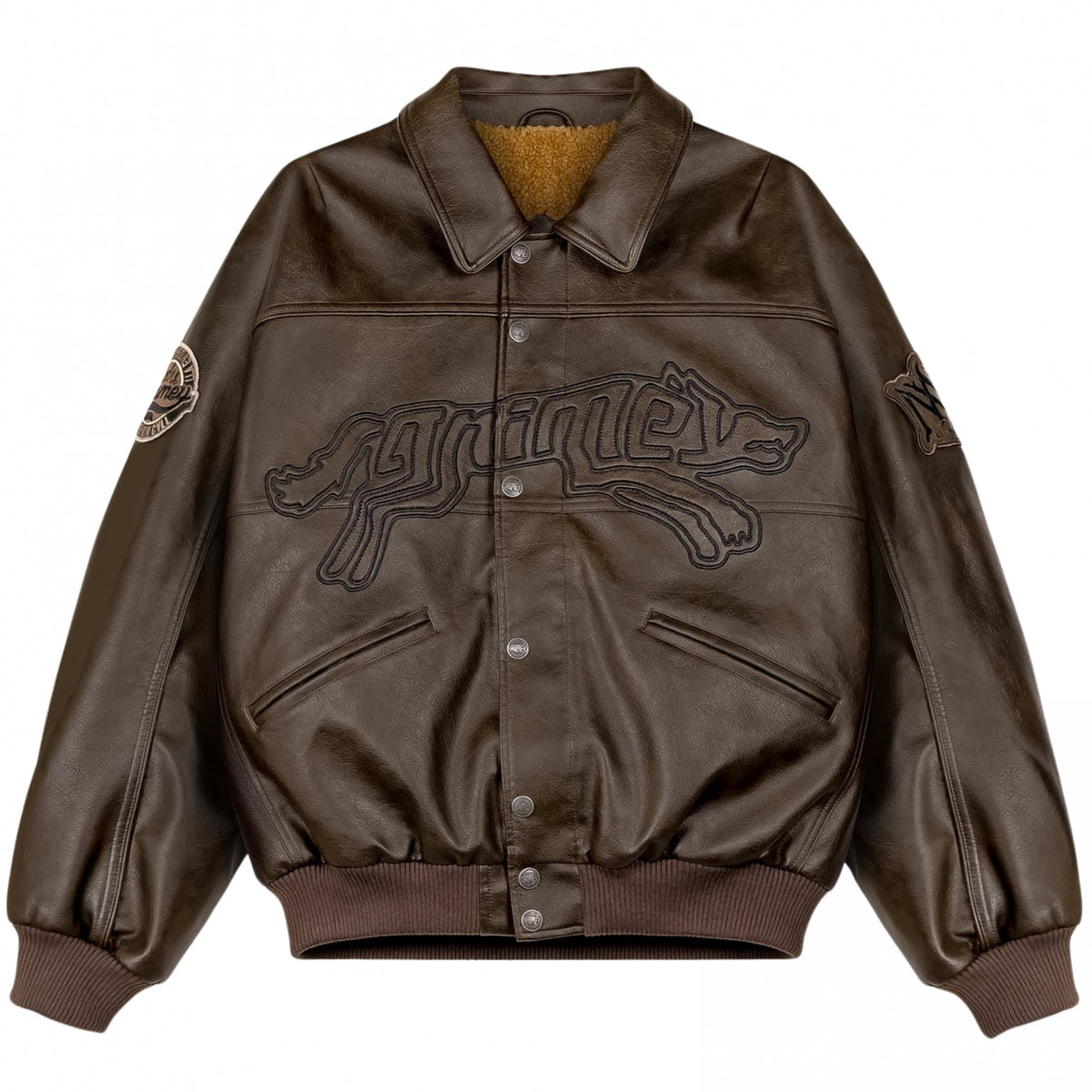Grimey Wild One Washed PU Leather Jacket
