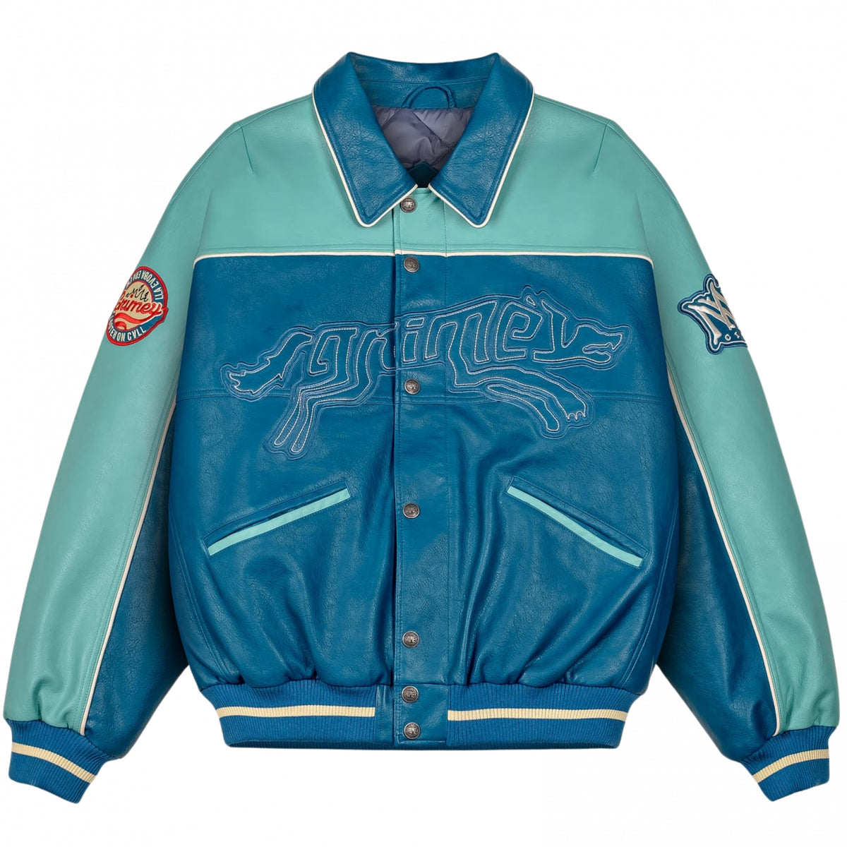 Grimey Wild One Washed PU Leather Jacket
