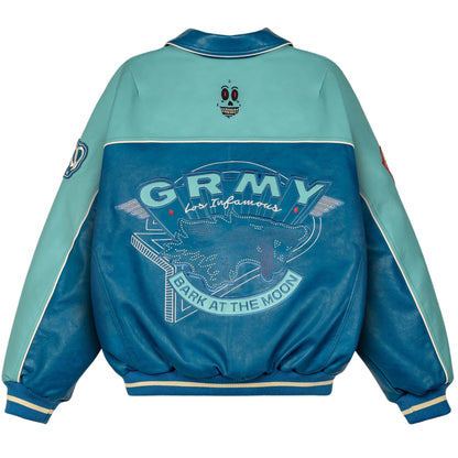 Grimey Wild One Washed PU Leather Jacket