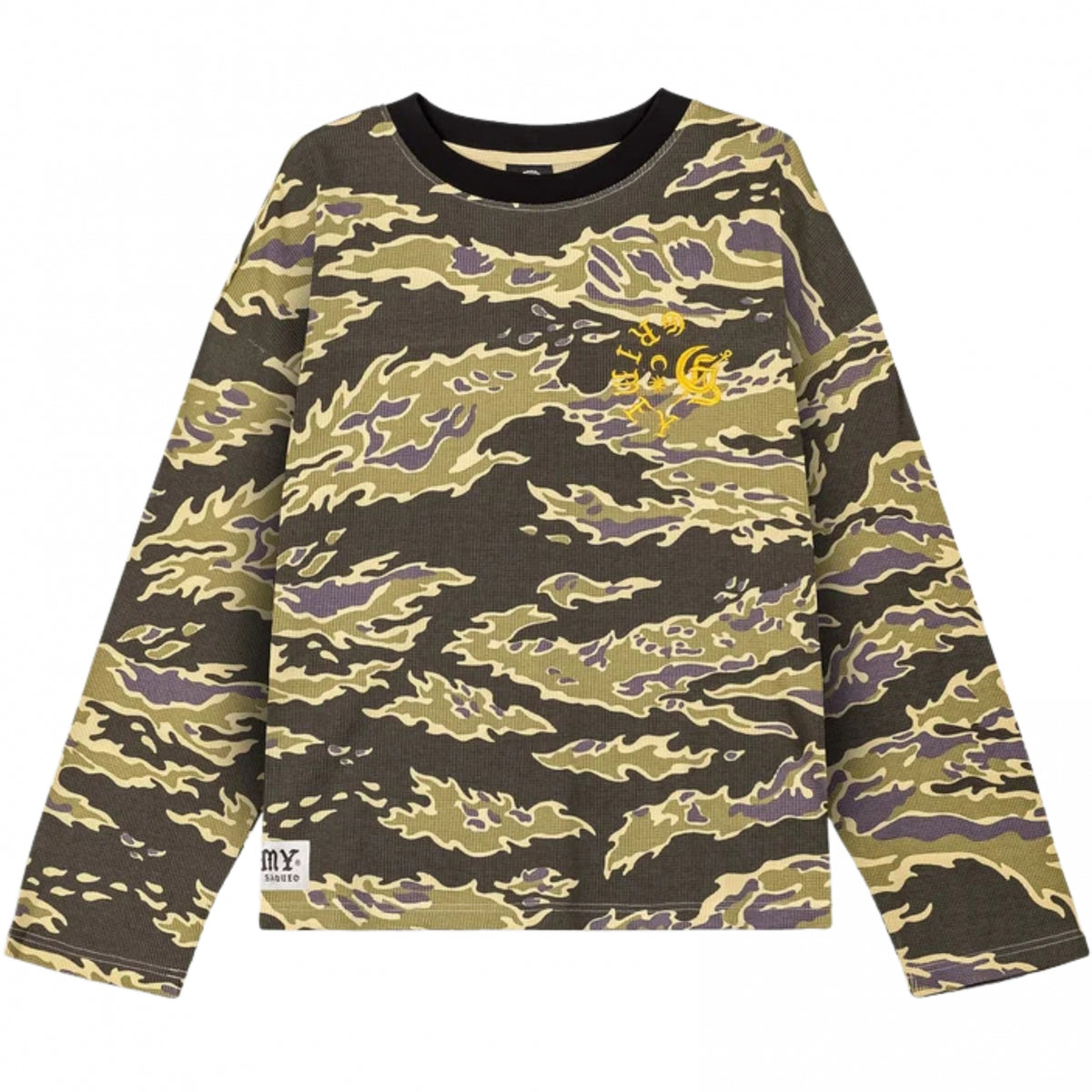 T-Shirt Grimey Odd Cutlass Camo Waffle Long Sleeve Tee