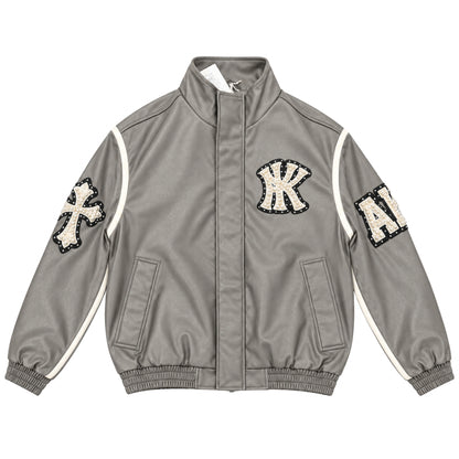 Giubbino Antykorpo Leather Jacket Patch and Pearls