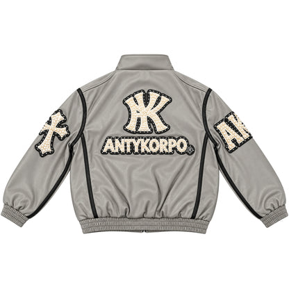 Giubbino Antykorpo Leather Jacket Patch and Pearls