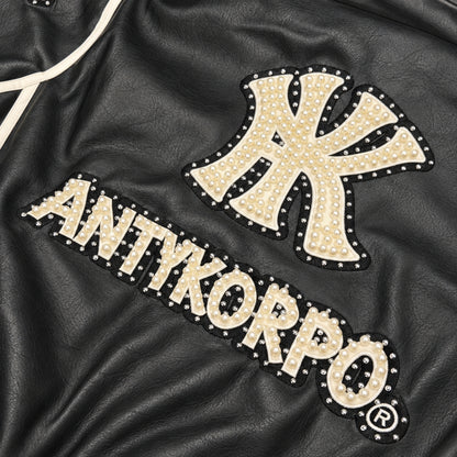 Giubbino Antykorpo Leather Jacket Patch and Pearls