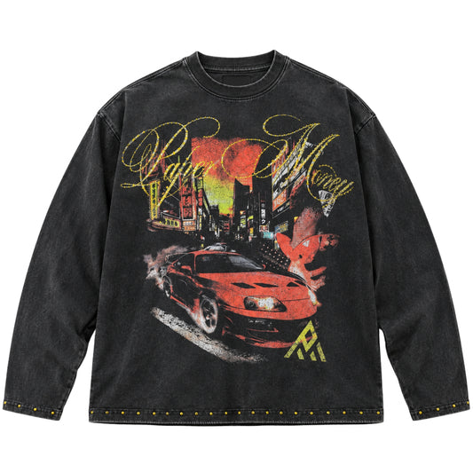 Maglietta Paper Money Midnight Run Long Sleeve Tee