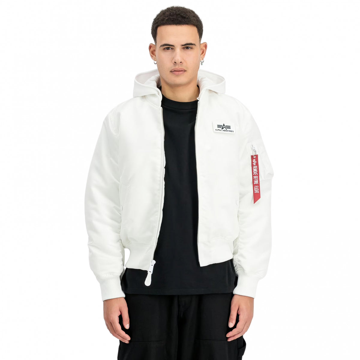 Giubbino Alpha Industries MA-1 Zip Hood Backprint