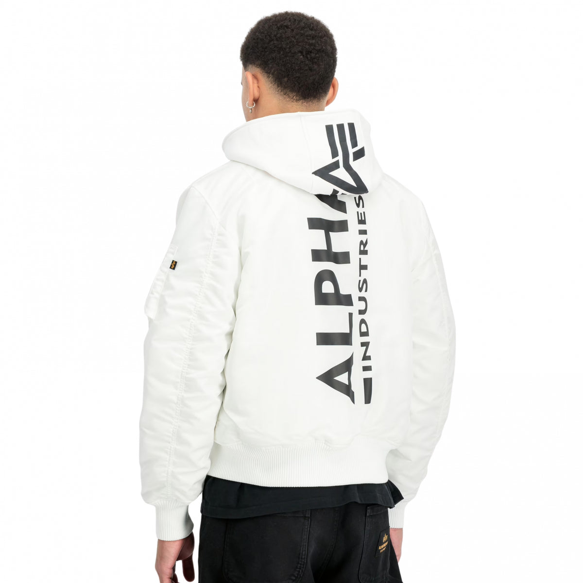 Giubbino Alpha Industries MA-1 Zip Hood Backprint