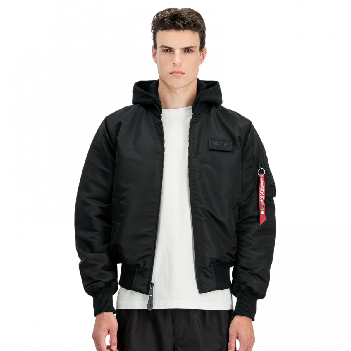 Giubbino Alpha Industries MA-1 Zip Hood Backprint