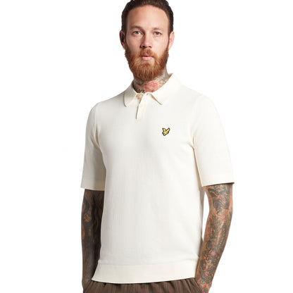 Textured Knitted Polo WHITE